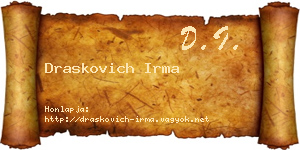 Draskovich Irma névjegykártya