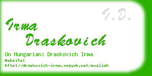 irma draskovich business card